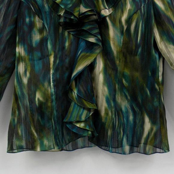 Jones New York Petite Collection Ruffle Front Blouse Size 12P READ DESCRIPTION - Picture 3 of 10